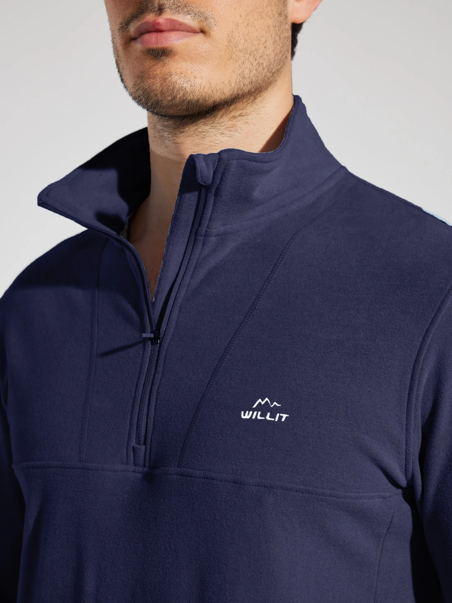 Men's Fleece Pullover Quarter Zip with Pockets