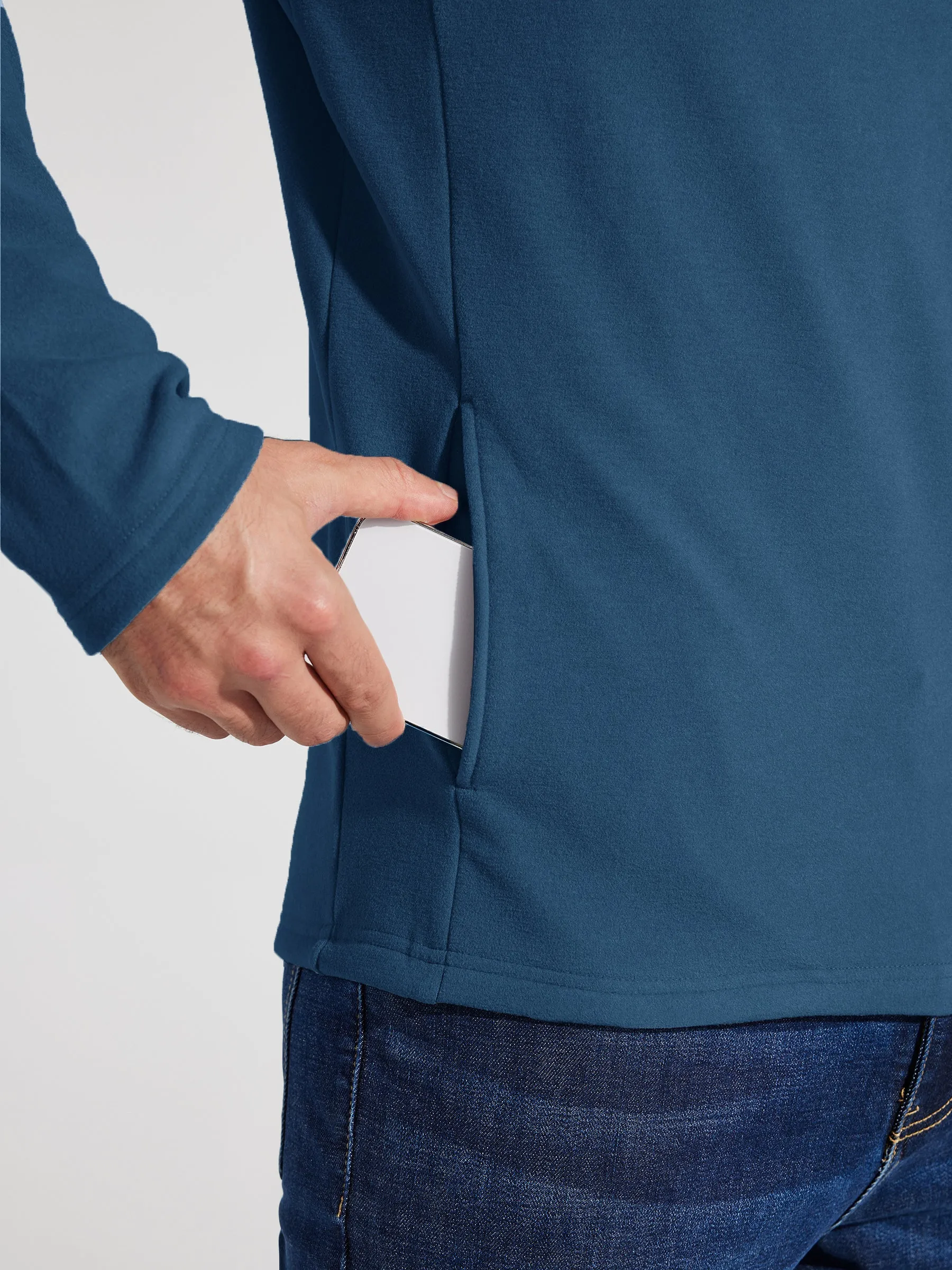 Men's Fleece Pullover Quarter Zip with Pockets