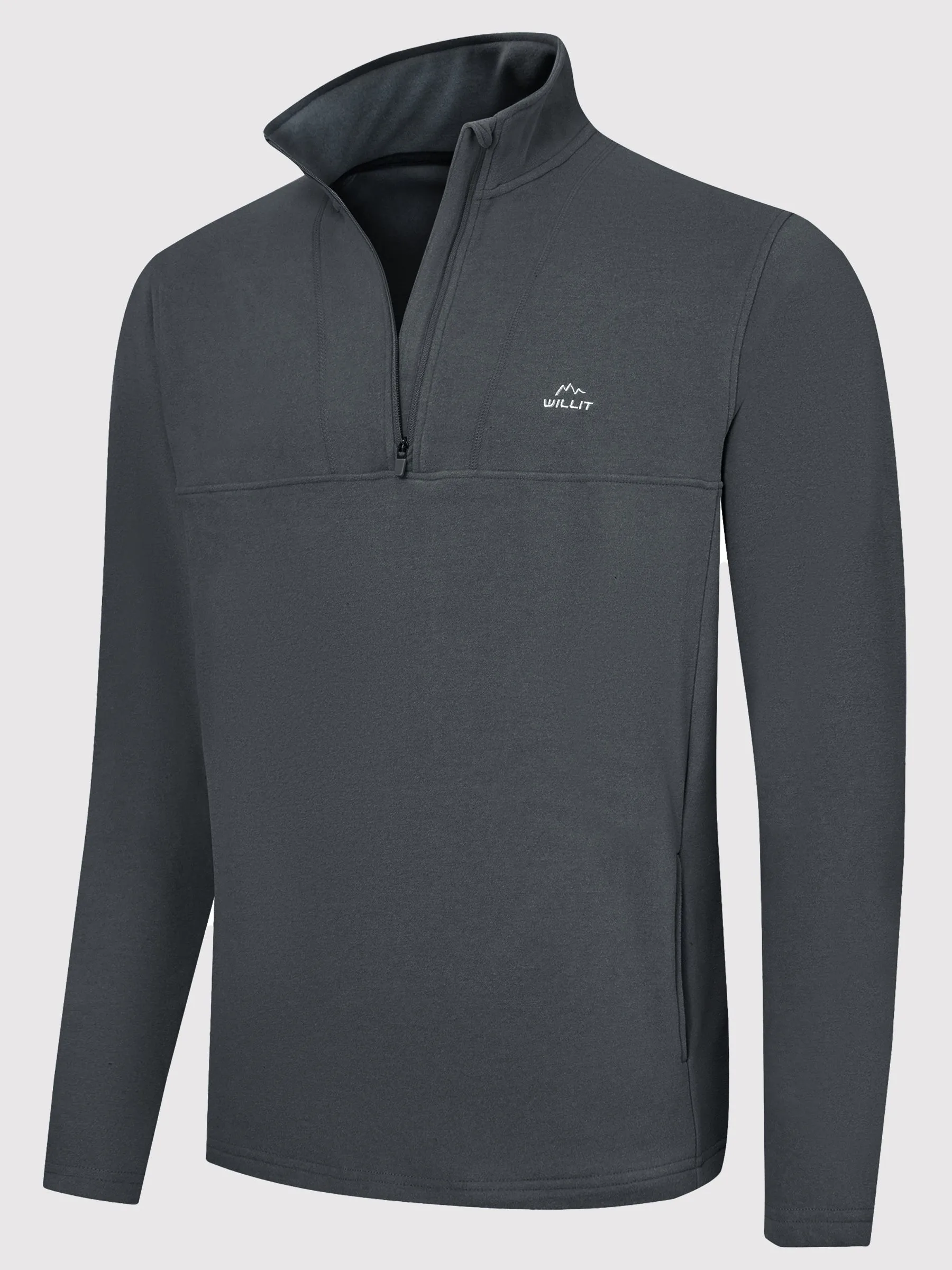 Men's Fleece Pullover Quarter Zip with Pockets