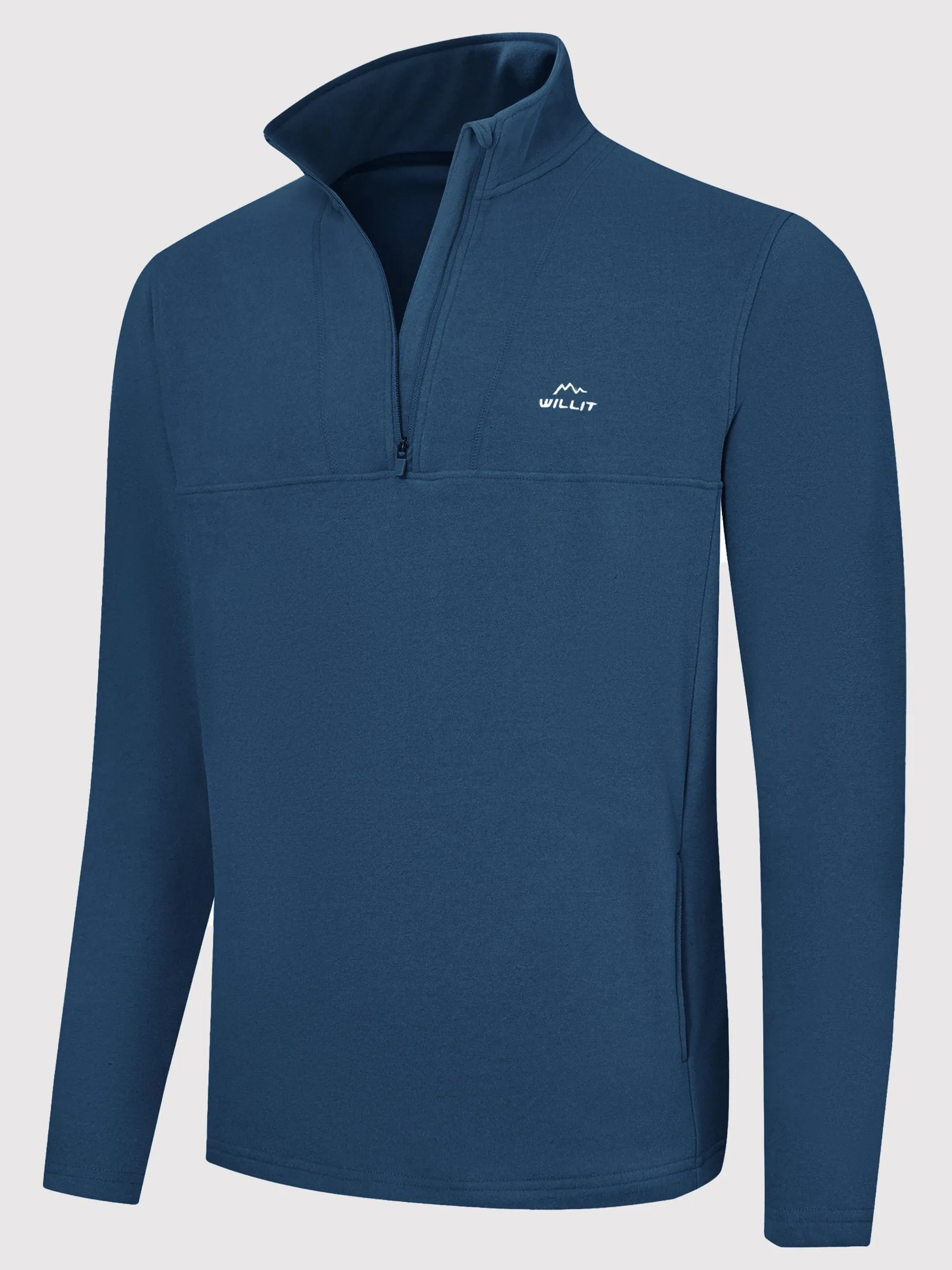 Men's Fleece Pullover Quarter Zip with Pockets