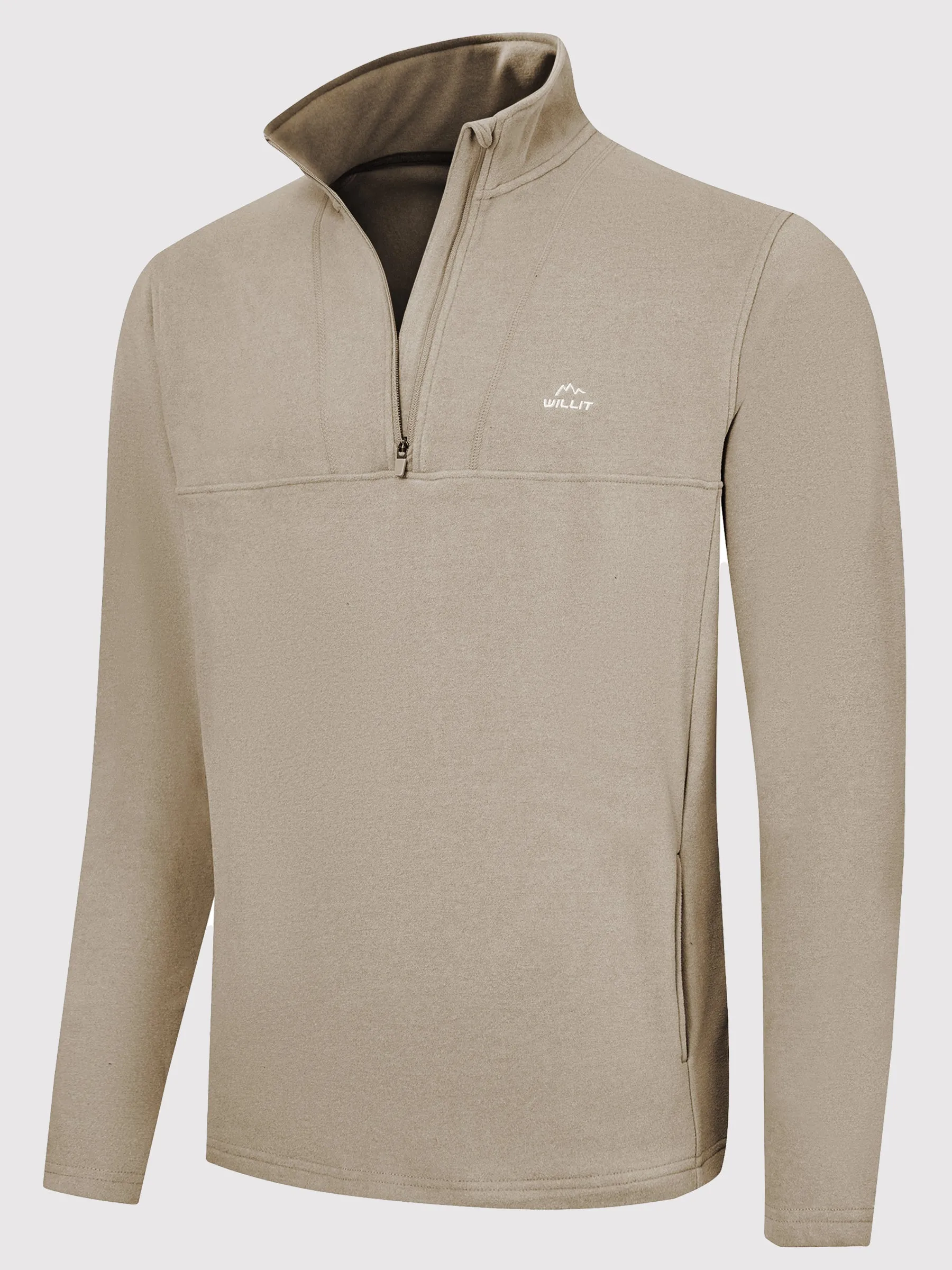 Men's Fleece Pullover Quarter Zip with Pockets