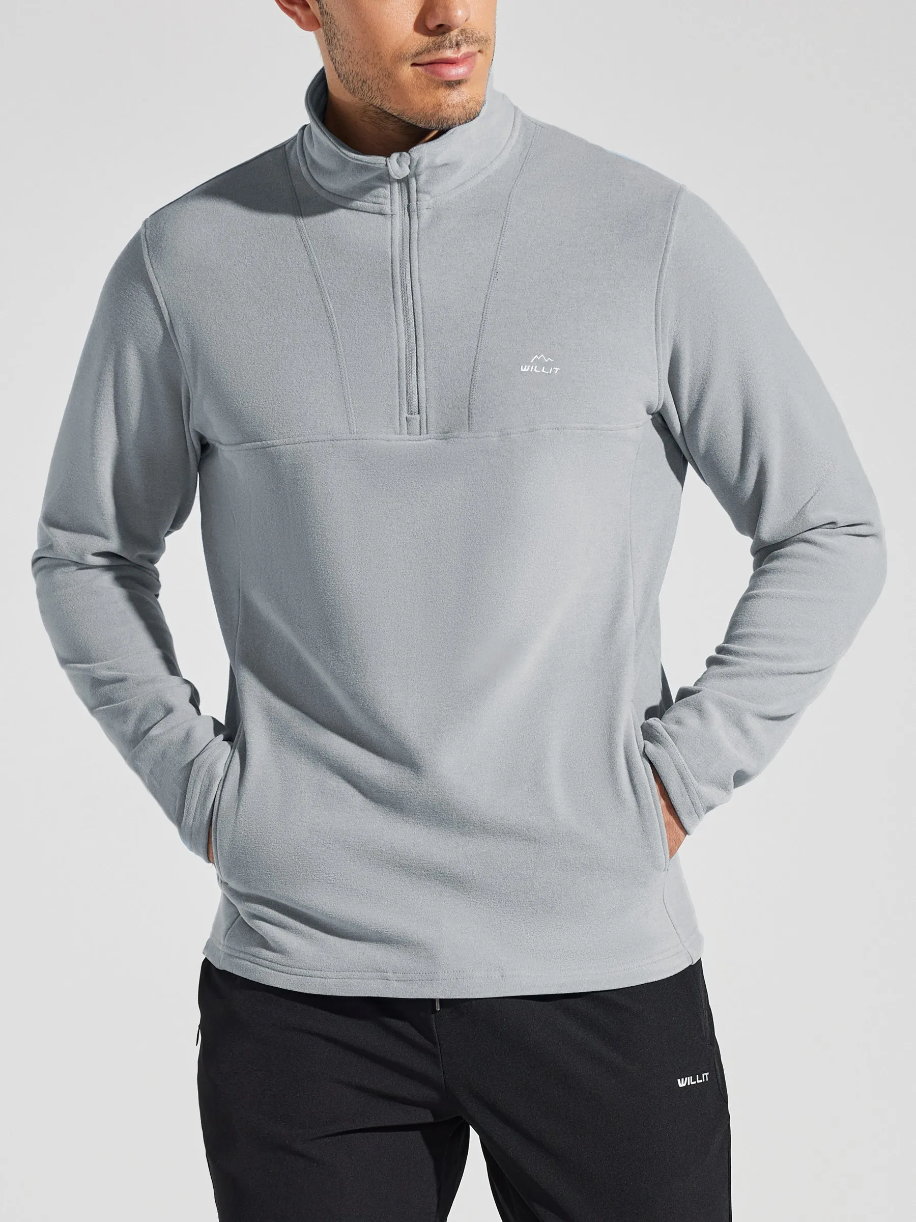 Men's Fleece Pullover Quarter Zip with Pockets