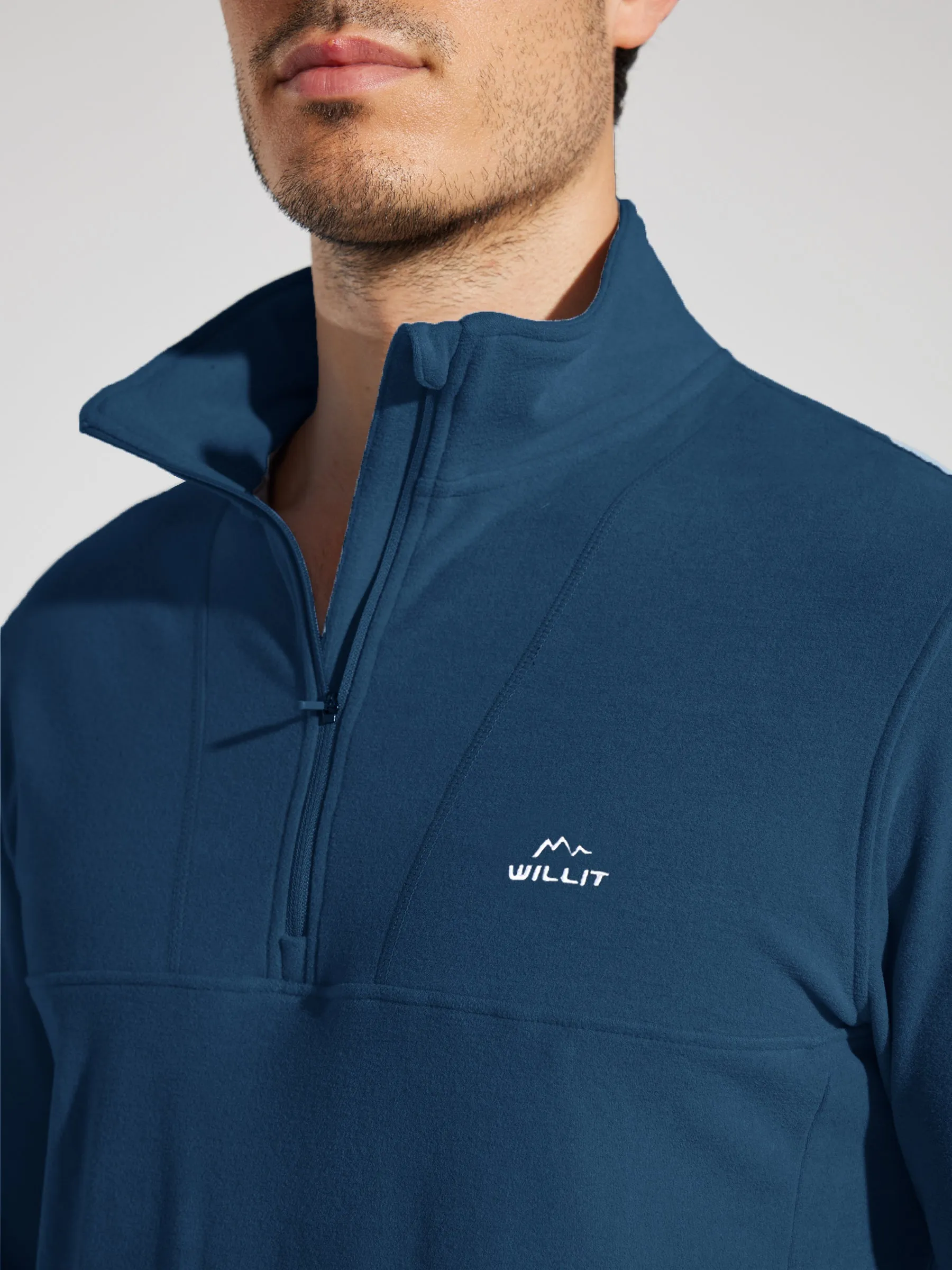 Men's Fleece Pullover Quarter Zip with Pockets