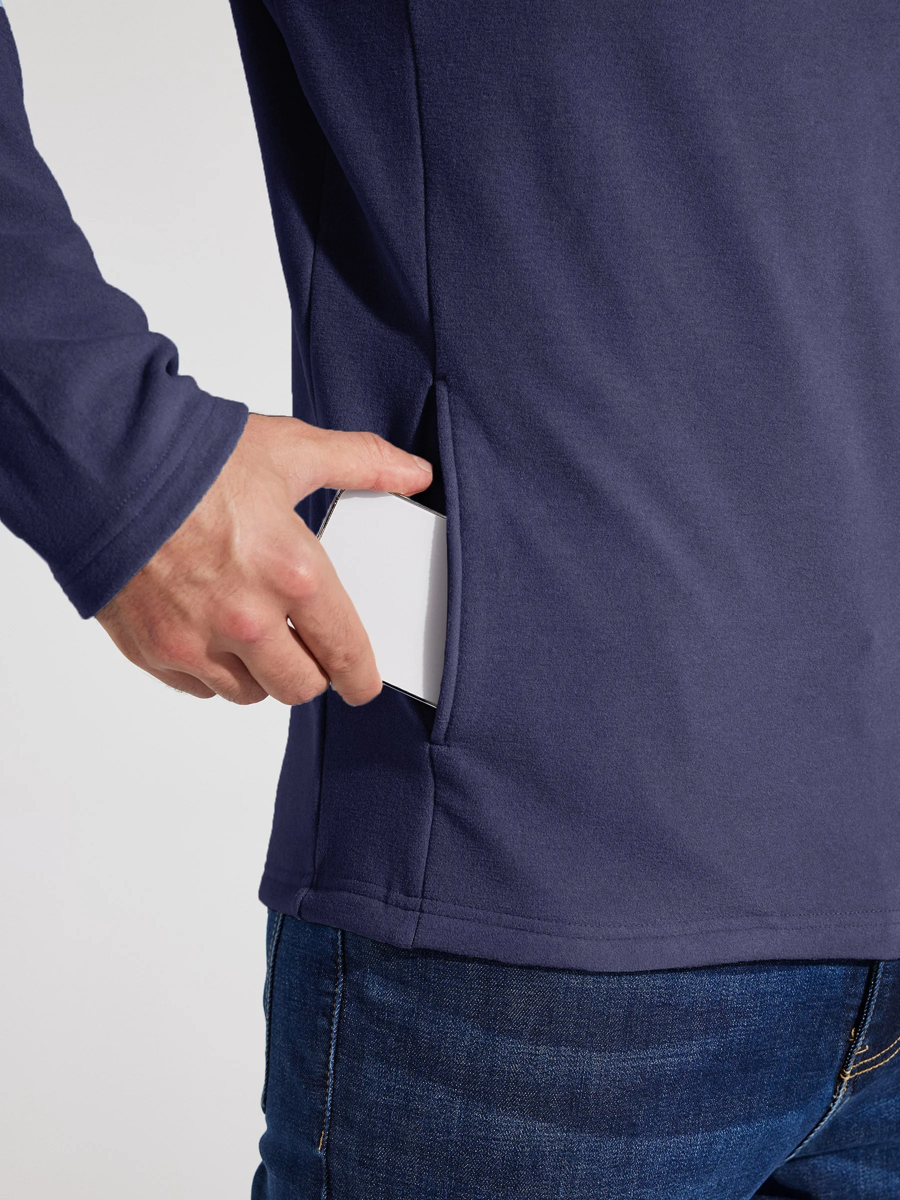 Men's Fleece Pullover Quarter Zip with Pockets