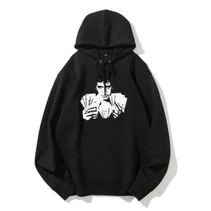 Mens Portrait Face Graphic Pullover Hoodies