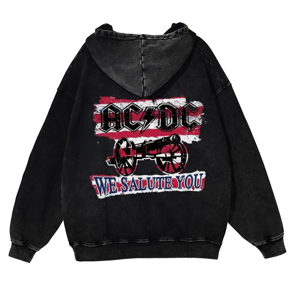 Mens Vintage ACDC Rock Hoodies