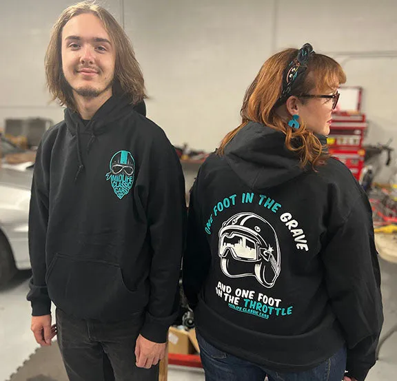 Midlife Classic Cars Adult Hoodie 1 Foot In The Grave