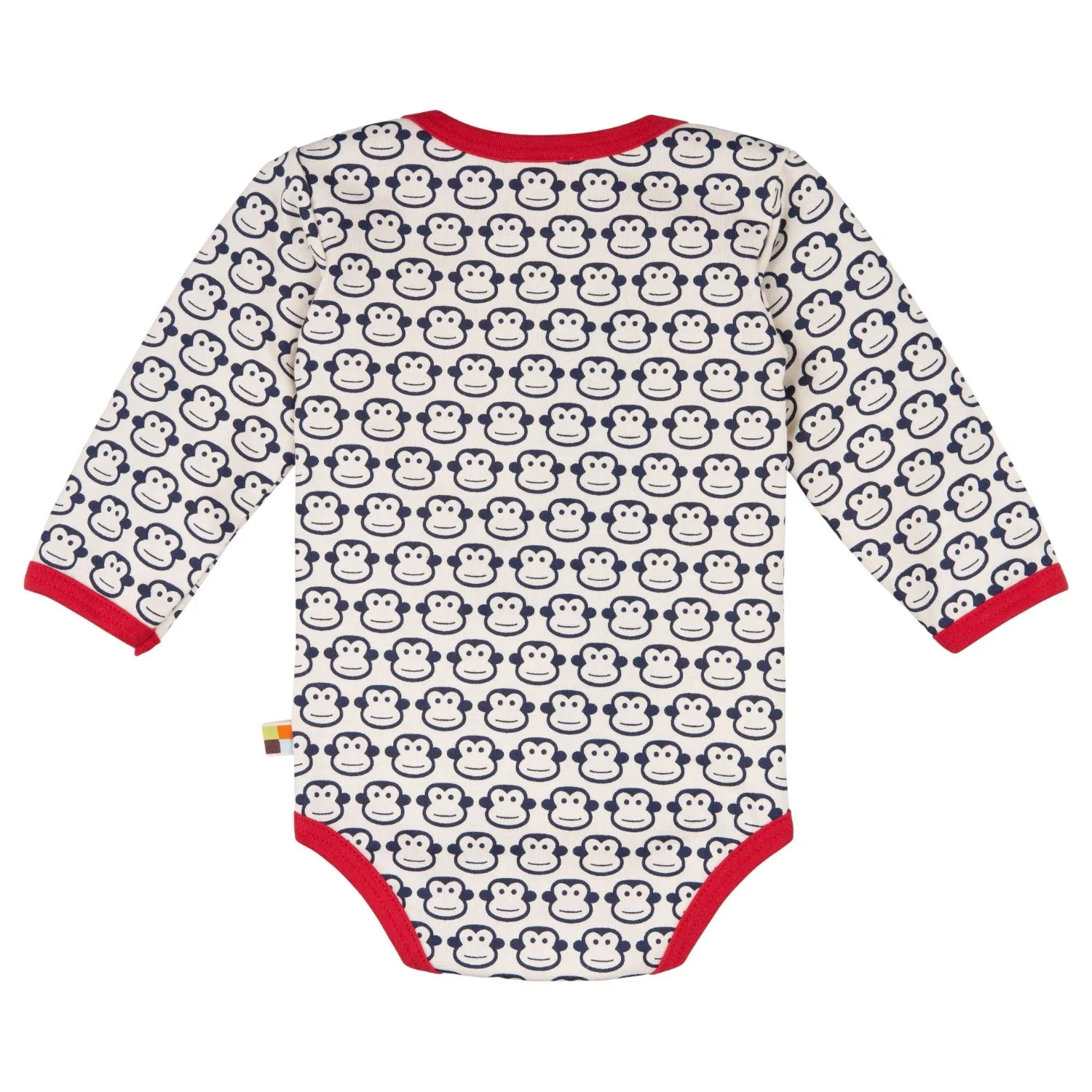 Monkey | Navy Blue | Long Sleeve Baby Bodysuit | GOTS Organic Cotton