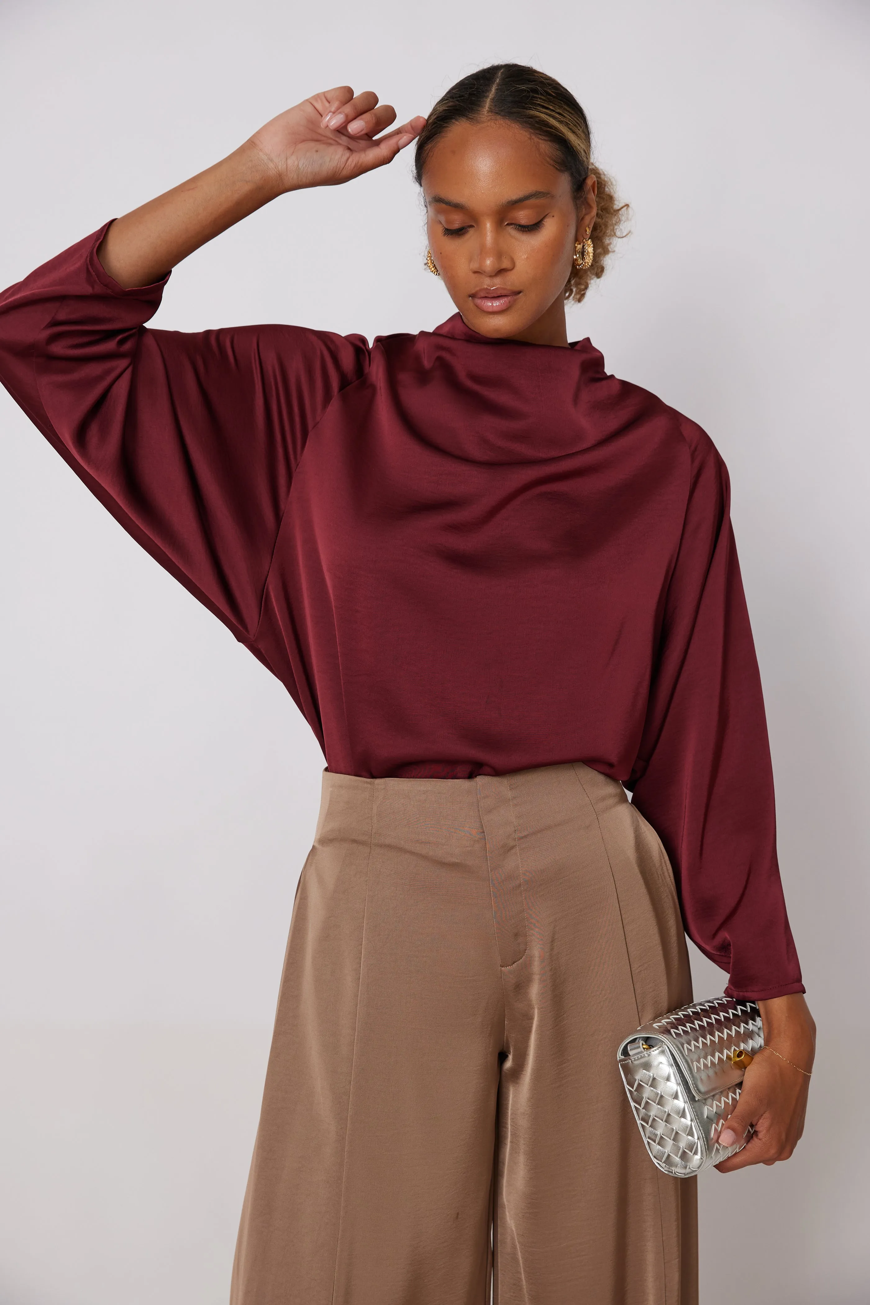 Norris Cowl Neck Long Sleeve Blouse