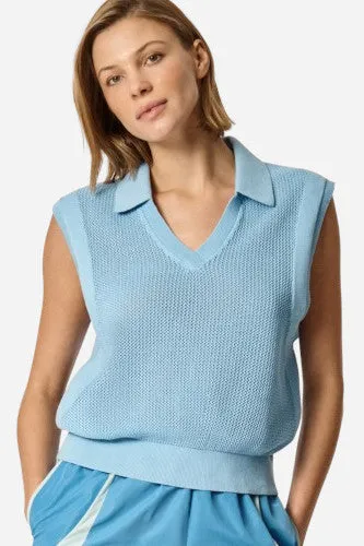 Oncept Kennedy Sleeveless Knit Polo in Skylight Blue