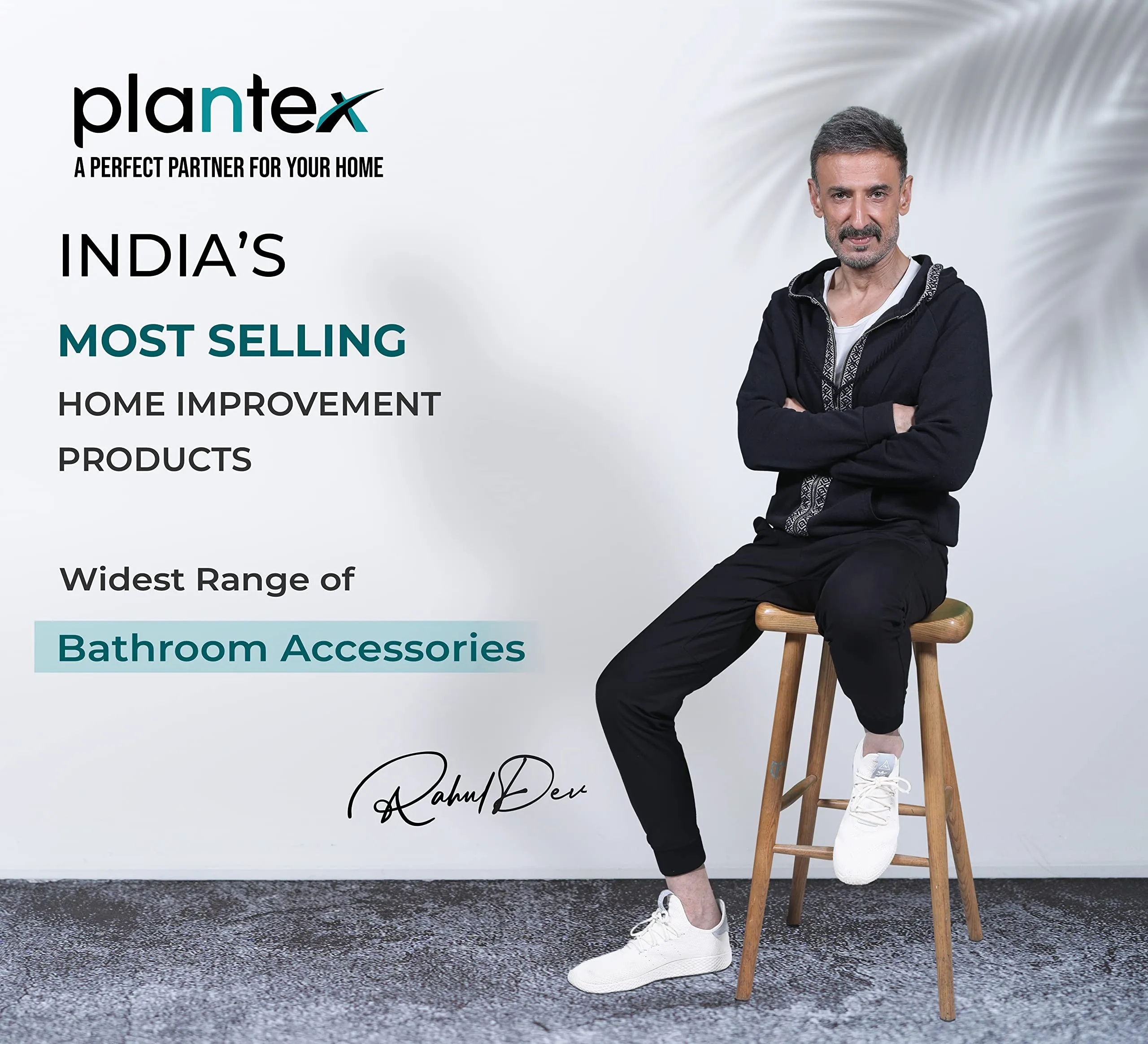 Plantex Space Aluminium Towel Rod/Towel Hanger with Hooks for Bathroom/Towel Holder/Stand/Bathroom Accessories - 24 Inch (Black)