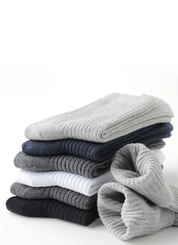 Pure Cotton Warm Socks (5-Pair Pack)