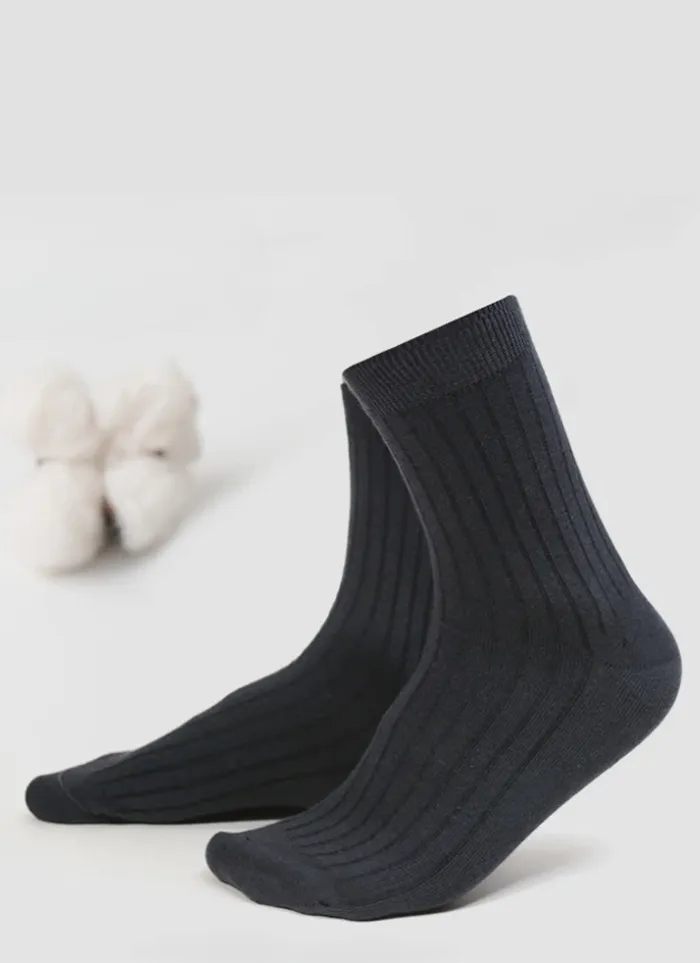 Pure Cotton Warm Socks (5-Pair Pack)