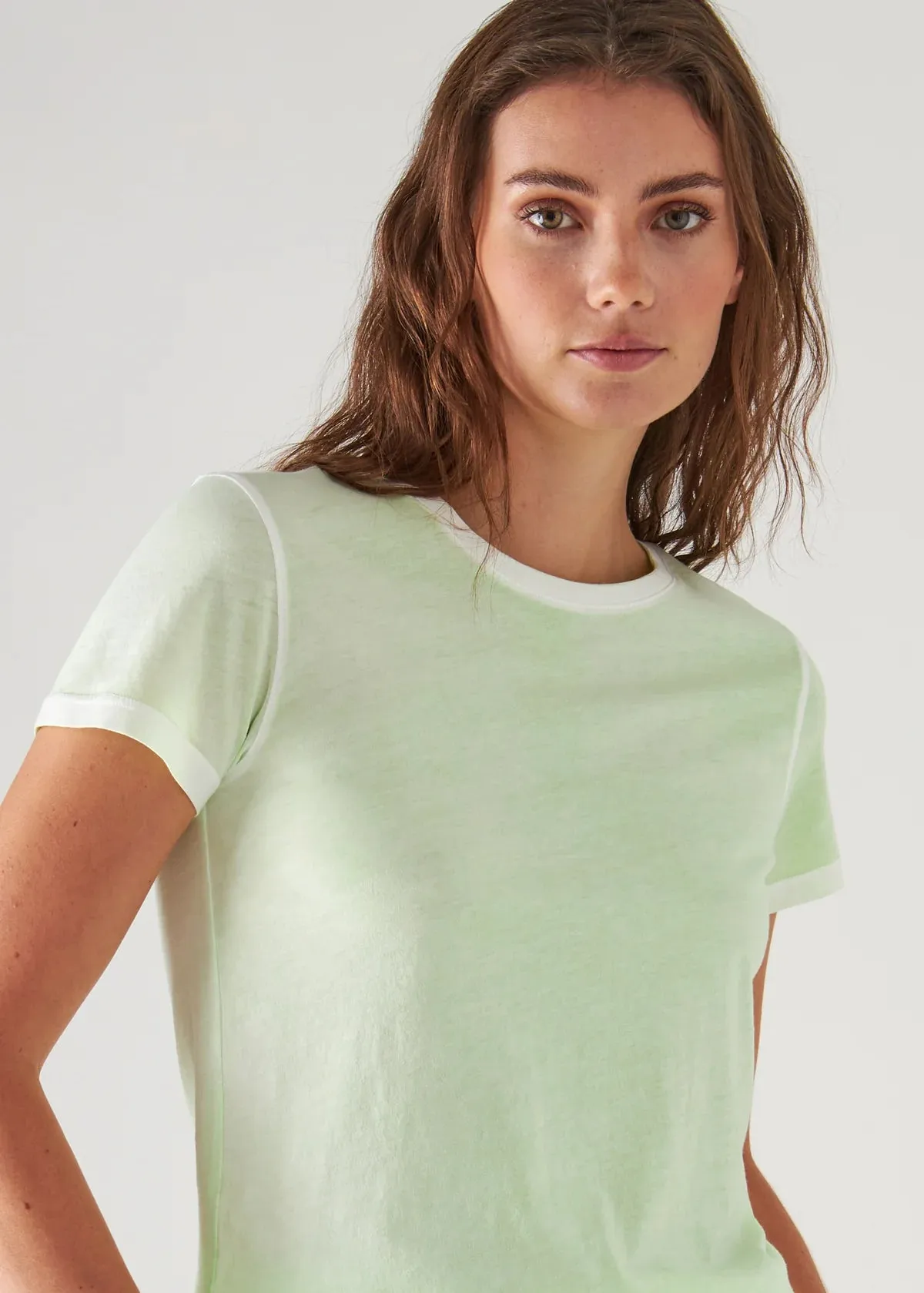 REVERSE SPRAY LIGHTWEIGHT PIMA COTTON TEE (ACID GREEN) - PATRICK ASSARAF