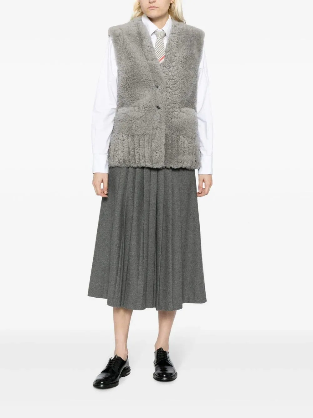 Shearling Cardigan Vest