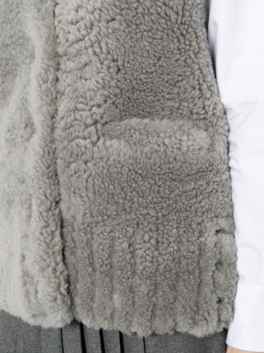 Shearling Cardigan Vest