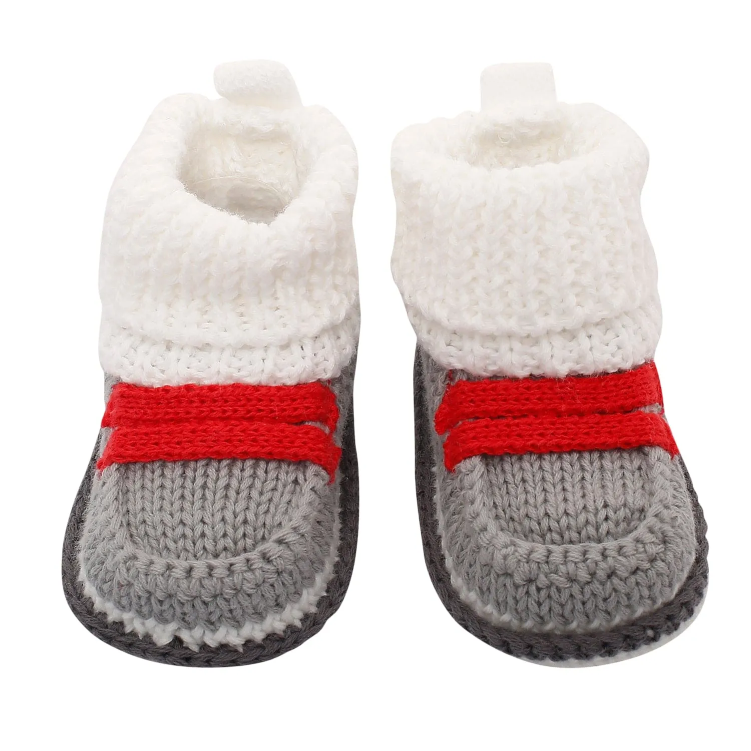 Smart Grey And Red Socks Booties
