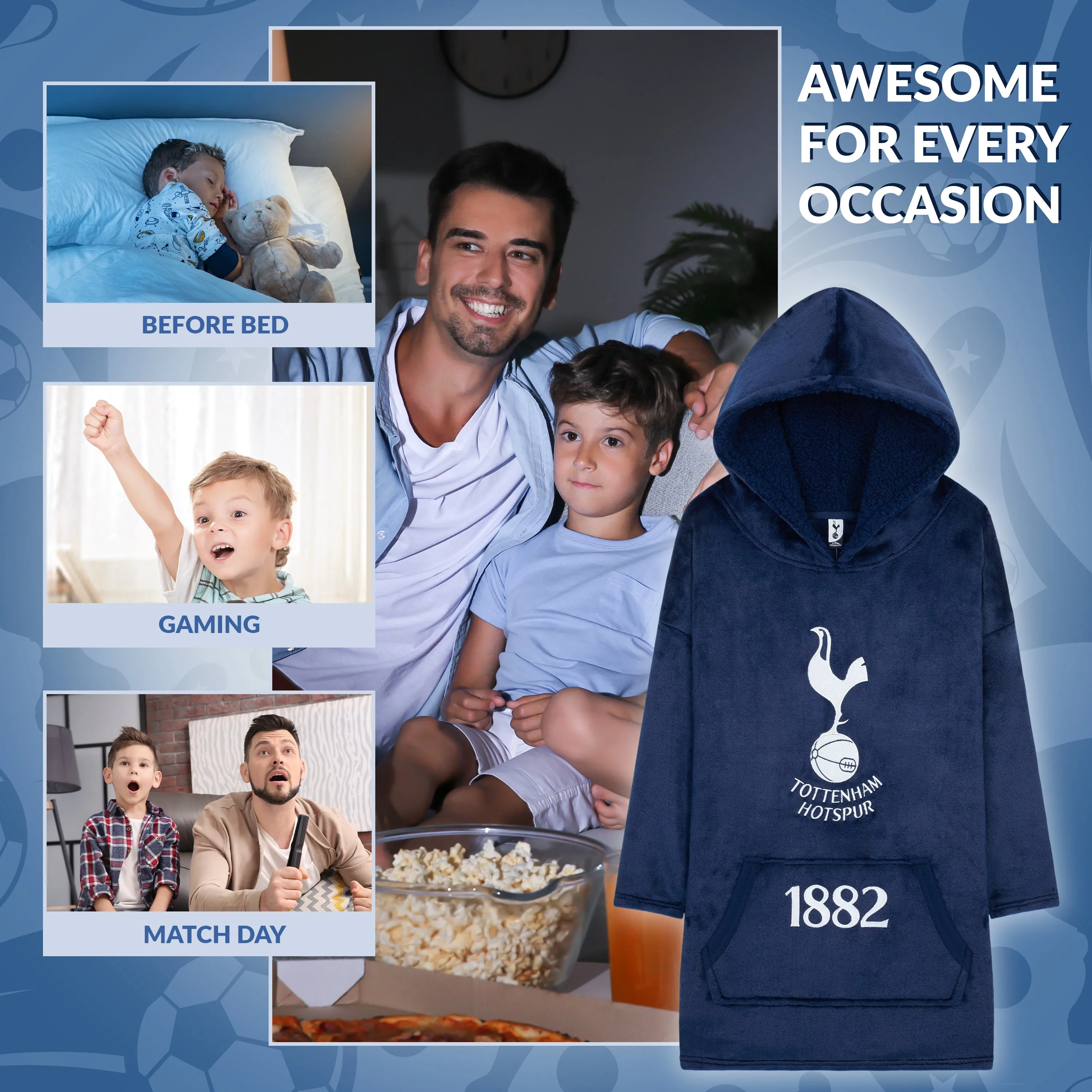 Tottenham Hotspur Hoodie - Oversized Hoodie Blanket  for Boys
