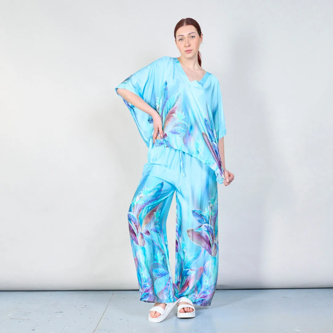 Tropical paradise gradient flowy blouse wholesale