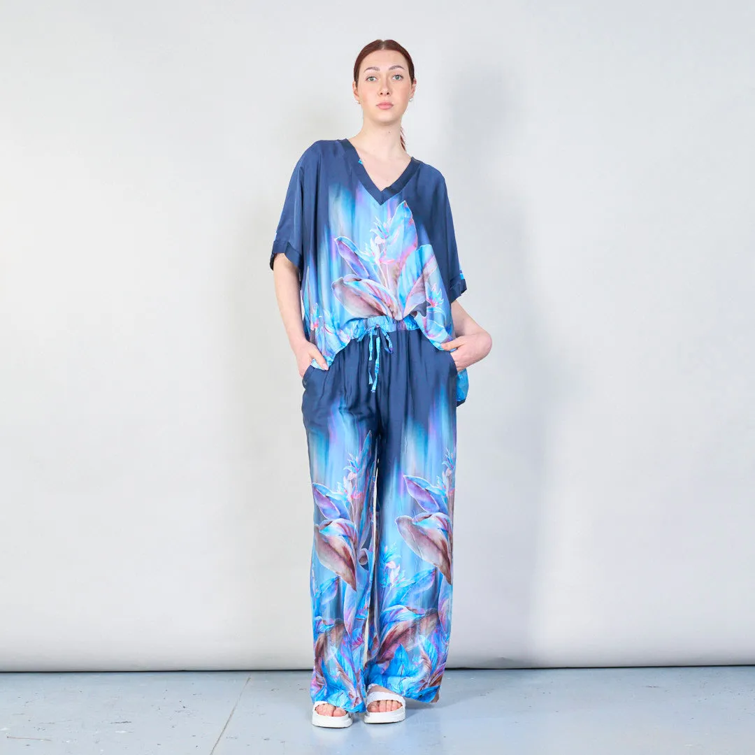 Tropical paradise gradient flowy blouse wholesale