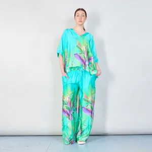 Tropical paradise gradient flowy blouse wholesale