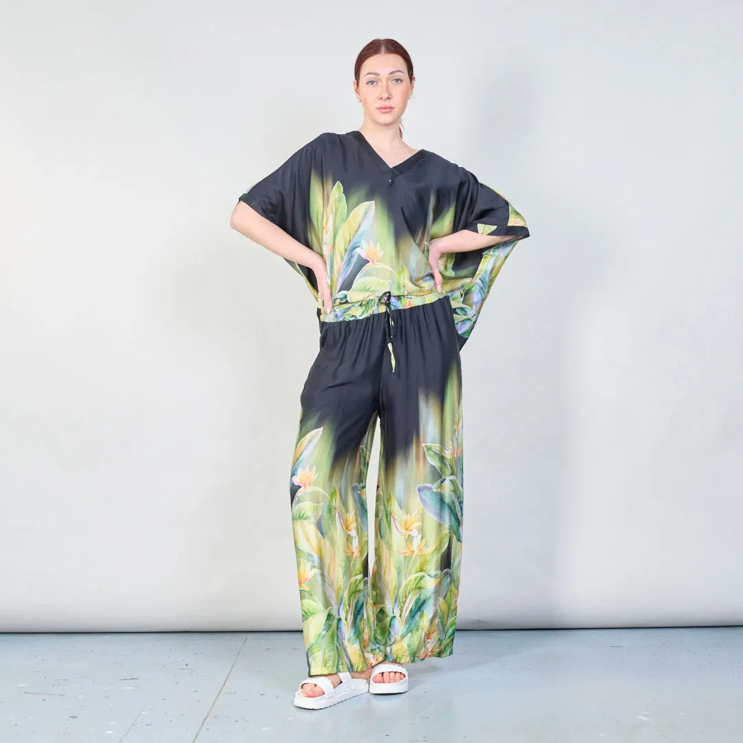 Tropical paradise gradient flowy blouse wholesale