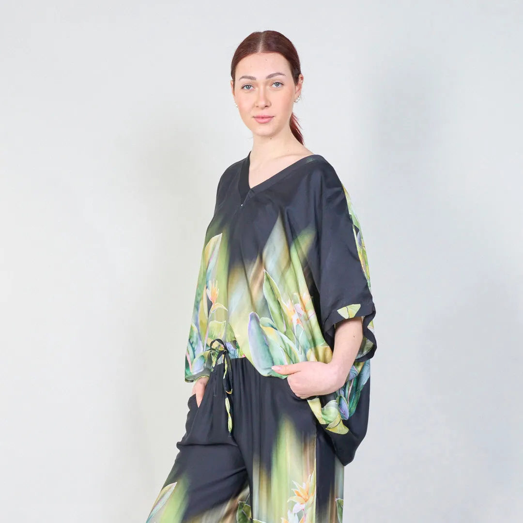 Tropical paradise gradient flowy blouse wholesale