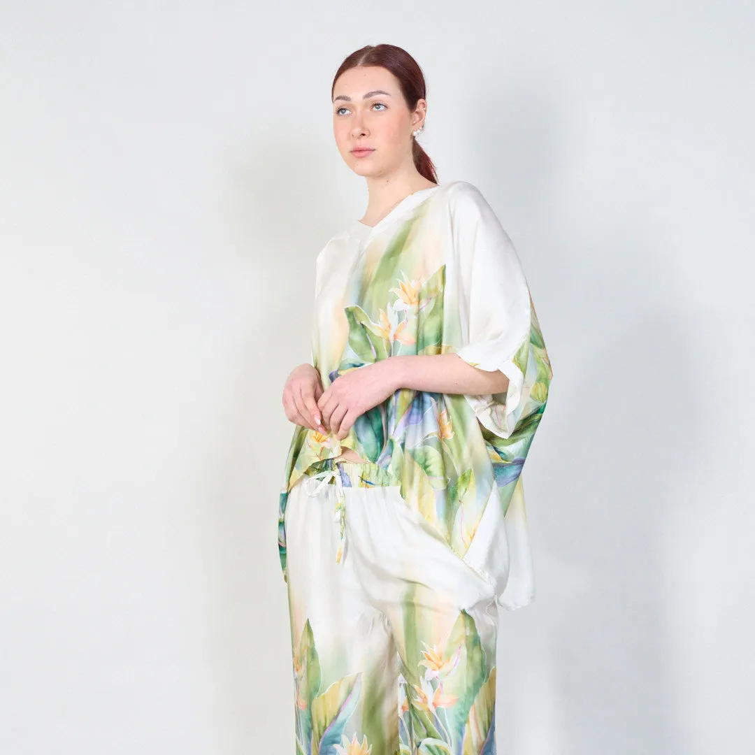 Tropical paradise gradient flowy blouse wholesale