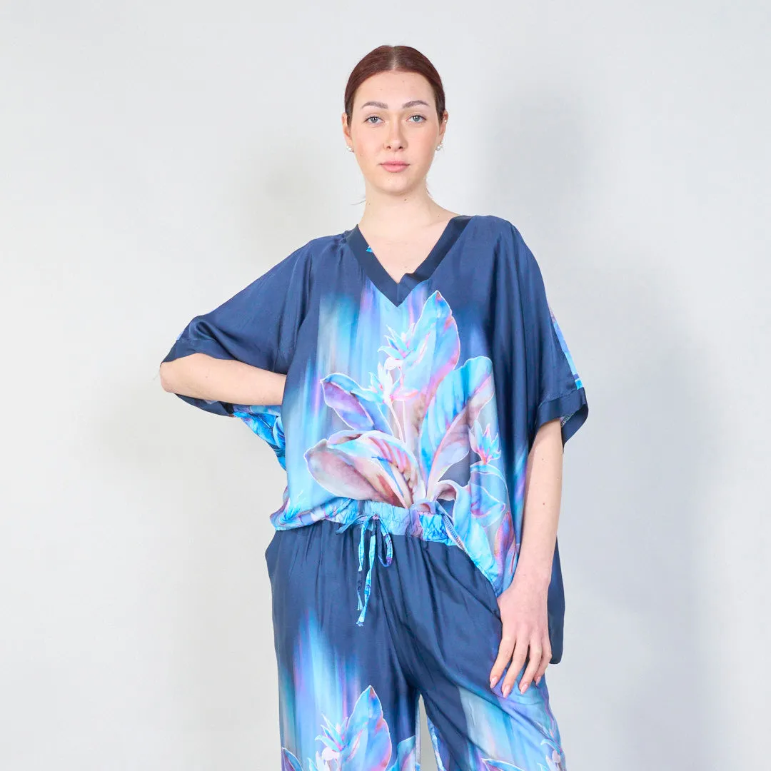 Tropical paradise gradient flowy blouse wholesale