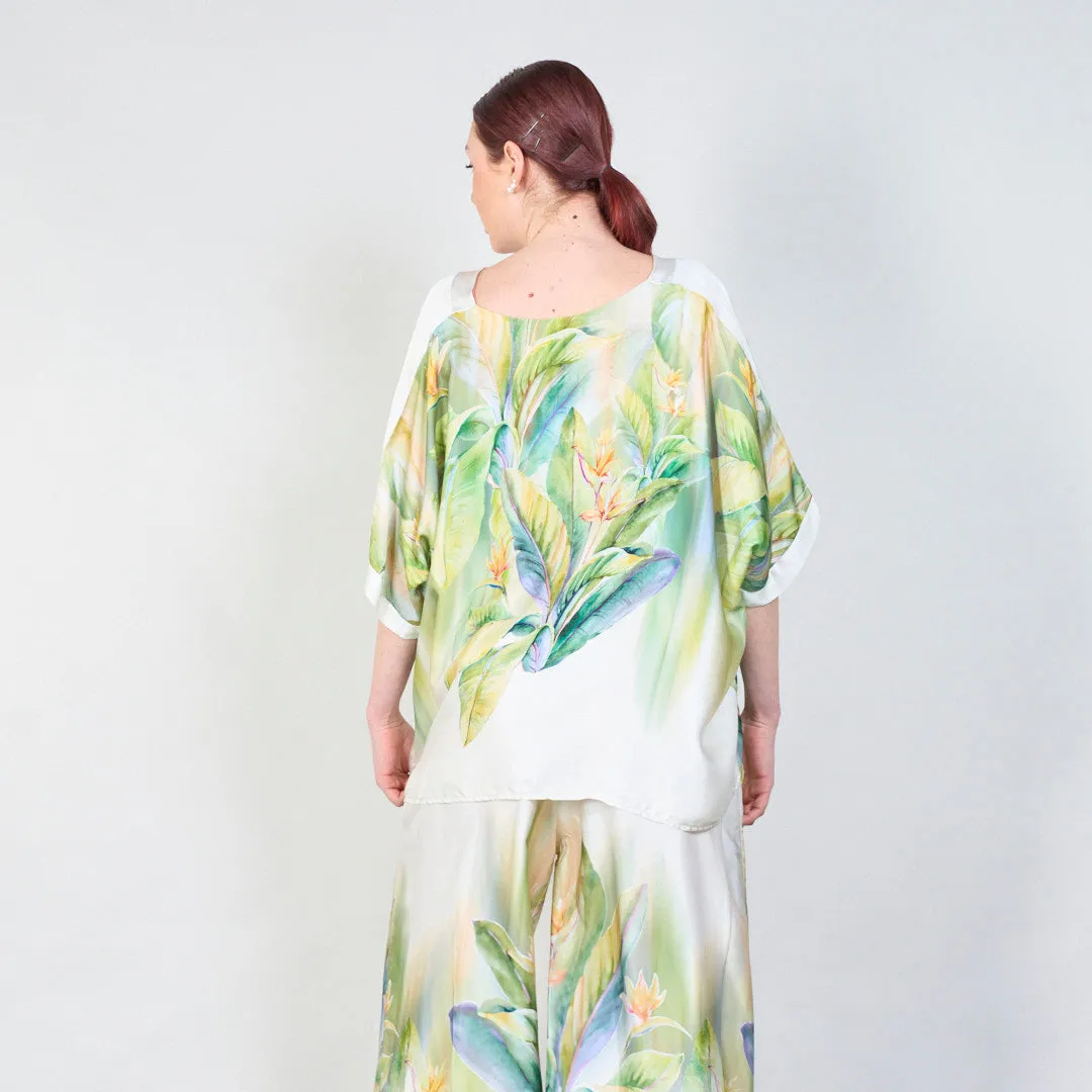 Tropical paradise gradient flowy blouse wholesale
