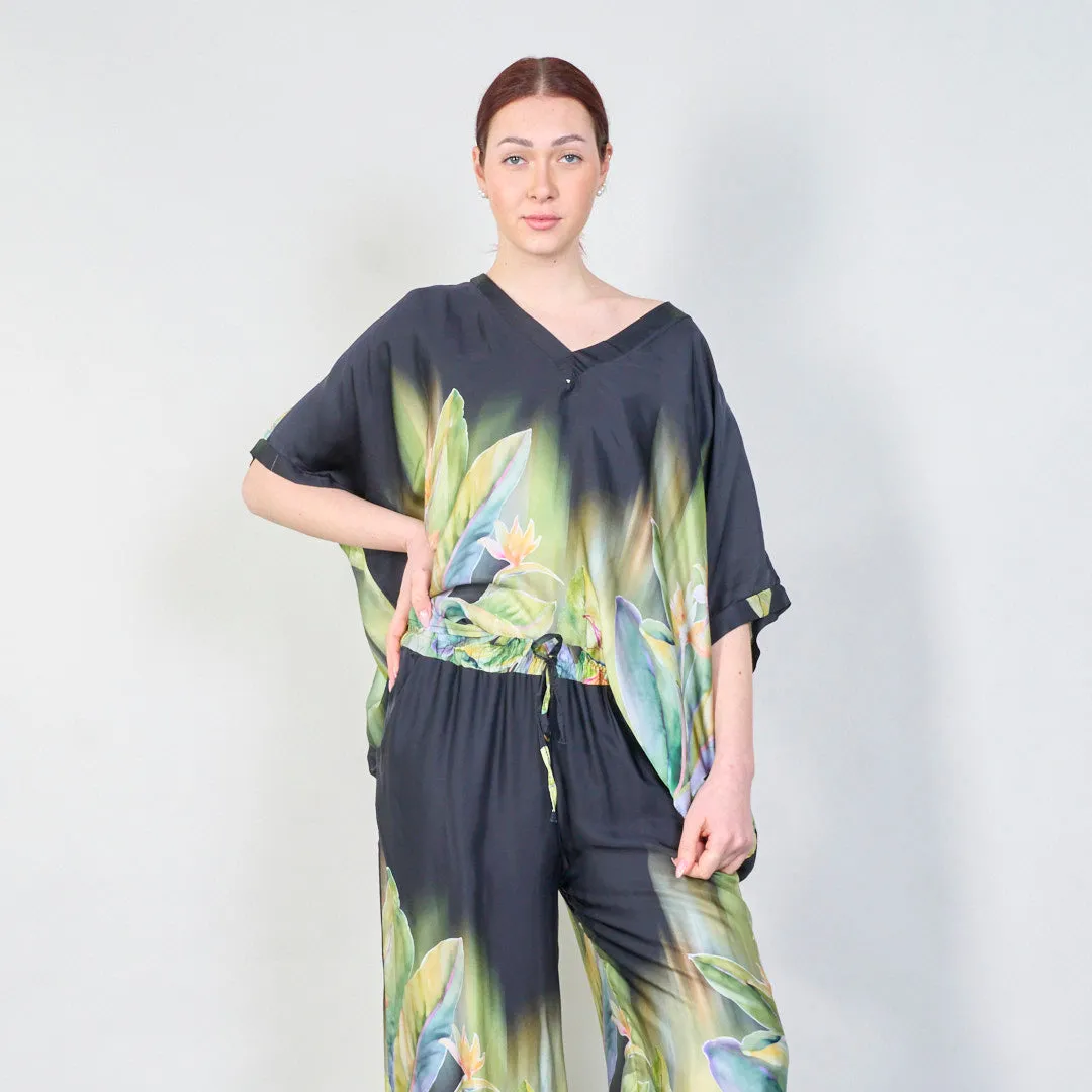 Tropical paradise gradient flowy blouse wholesale