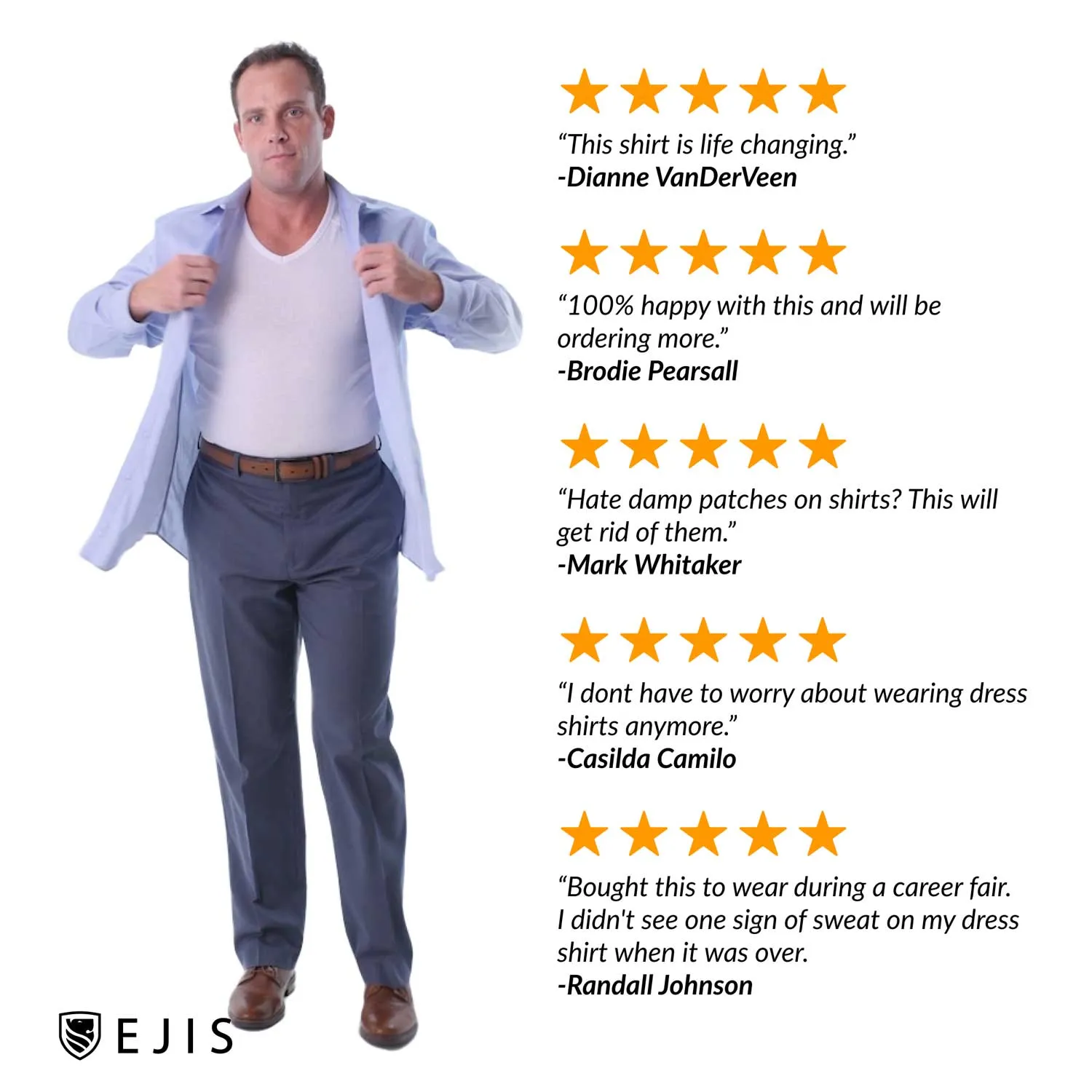 V-Neck Cotton Sweat Proof Undershirt For Men - Mix 3-Pack (1x White, Black, Grey)