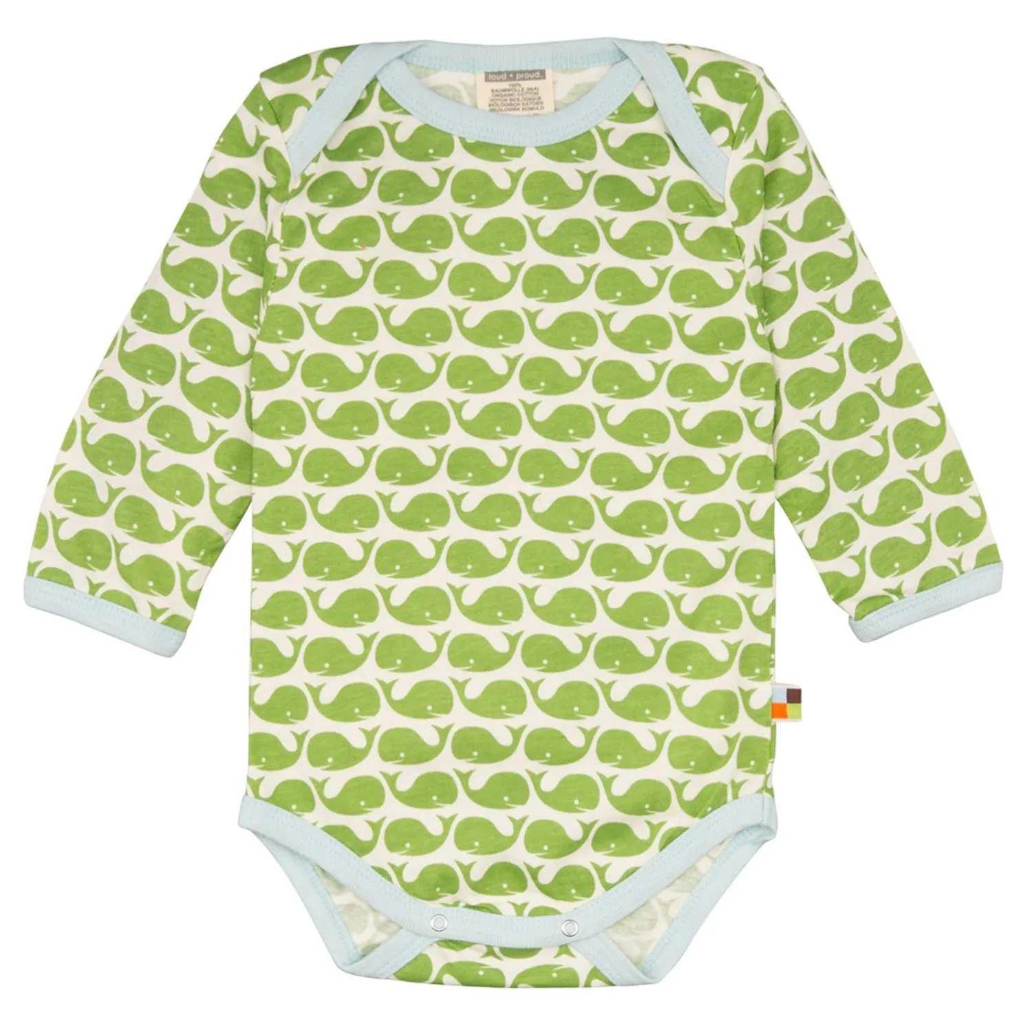 Whale | Long Sleeve Baby Bodysuit | GOTS Organic Cotton